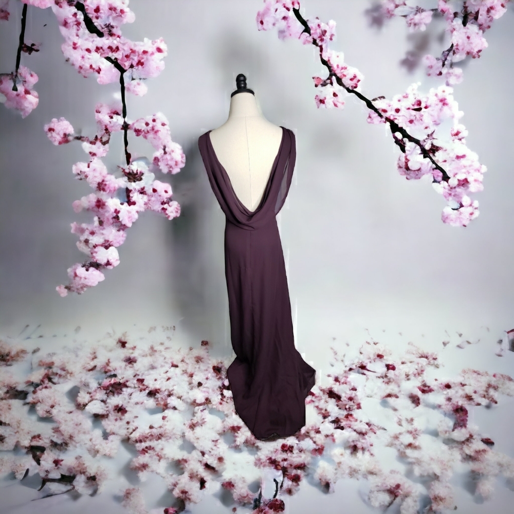 Vintage PromMaxi Gown Formal Wedding Party MoB Draped Back Empire Waist NWT 14
